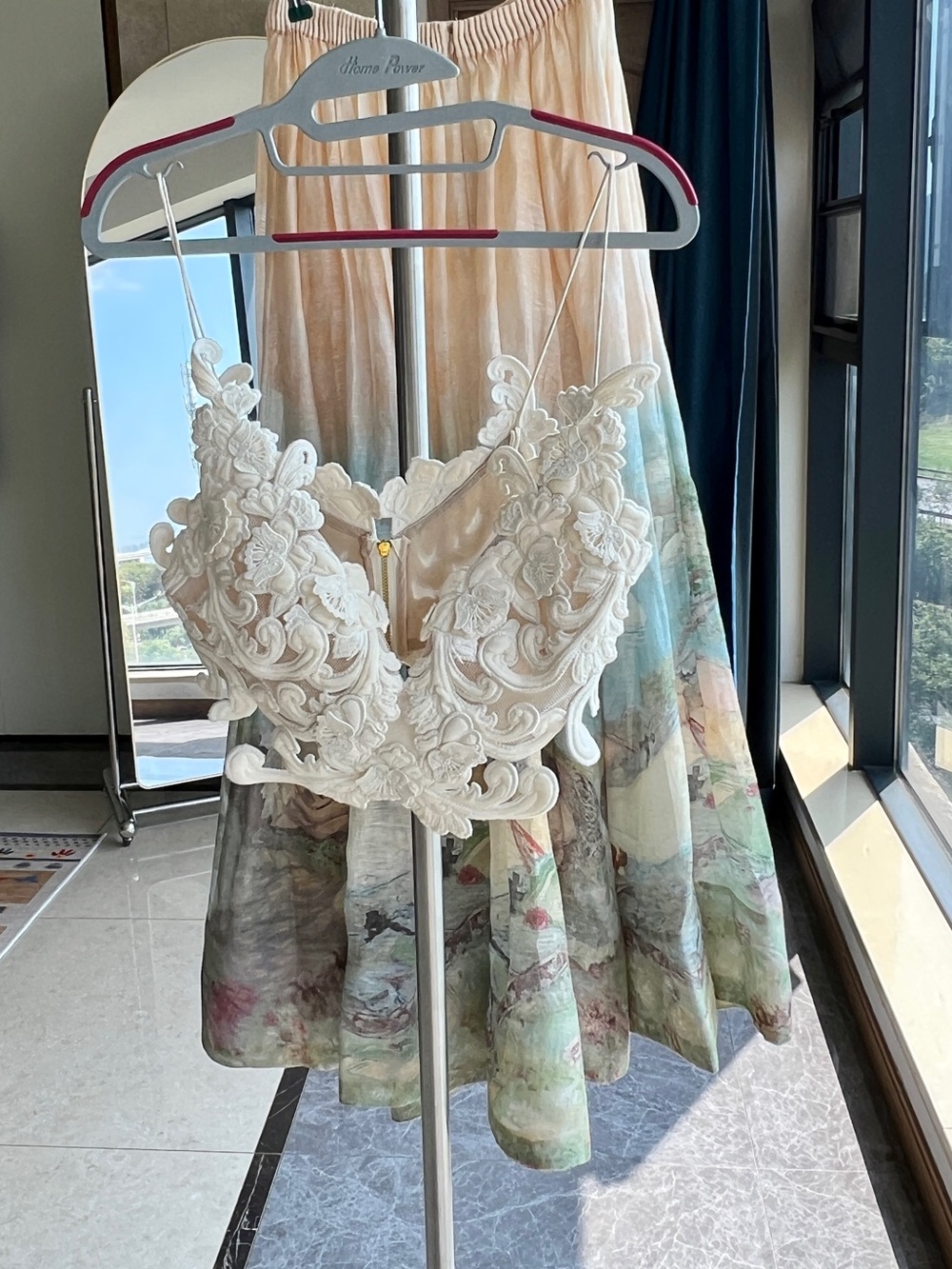 Zimmermann Luminosity White Appliqued Velvet Lace Crop Top - Sample - Used
